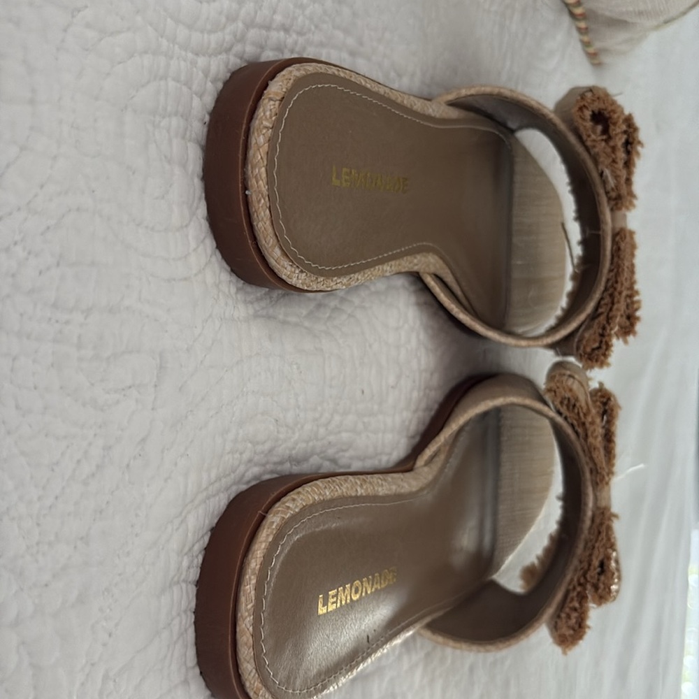 Lemonade Bow Rafia Sandals SS 9 - Picture 8 of 16